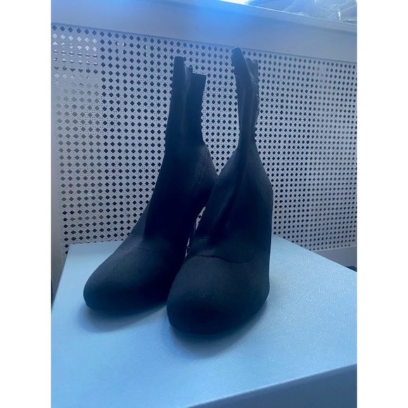 Prada Logo 90 Sock Black Booties Size 6 - Picture 5 of 7